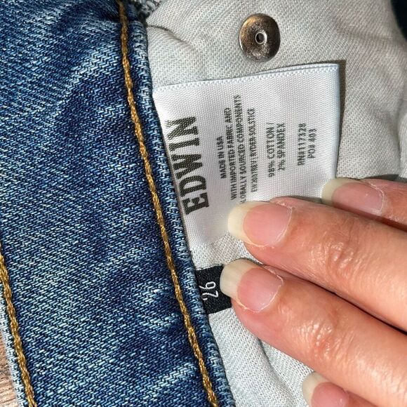 Edwin USA High Rise Ryder Bootcut Flare‎ Jeans Solstice Size 26 NWOT - Picture 9 of 12